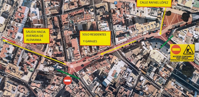 Reabre el tráfico para los vehículos autorizados en las nuevas calles peatonales del centro de Huelva